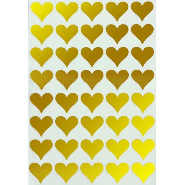Silver or Gold Metallic Heart Decal Scrapbook Card Making Crafts